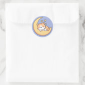 Sticker Rond Chat dormant sur la Lune (Sac)