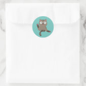 Sticker Rond Chat drôle (Sac)