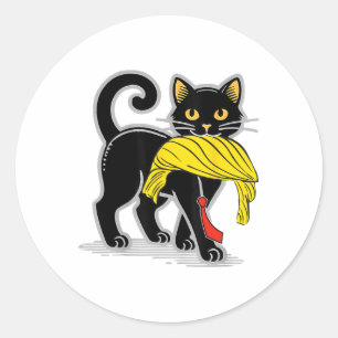 Sticker Rond Chat Drôle Avec Trump Cheveux Us Drapeau Vote Kama