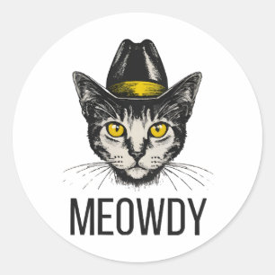 Sticker Rond Chat Drôle de Miaou