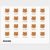 Sticker Rond Chat drôle Larry méchant (Feuille)