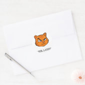 Sticker Rond Chat drôle Larry méchant (Enveloppe)