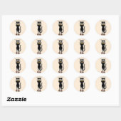 Sticker Rond Chat drôle Personnage Grattant Tissu (Feuille)