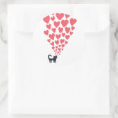Sticker Rond Chat en amour (Sac)
