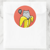 Sticker Rond Chat en banane (Sac)