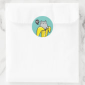 Sticker Rond Chat en banane (Sac)