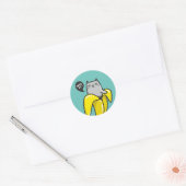 Sticker Rond Chat en banane (Enveloppe)