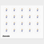 Sticker Rond Chat en coiffeur avec ciseaux (Feuille)