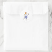 Sticker Rond Chat en coiffeur avec ciseaux (Sac)
