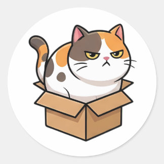 Sticker Rond Chat en colère