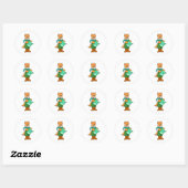 Sticker Rond Chat en tant que fermier avec arrosage (Feuille)