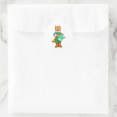 Sticker Rond Chat en tant que fermier avec arrosage (Sac)
