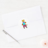Sticker Rond Chat en tant que Patinage avec Patins en ligne (Enveloppe)