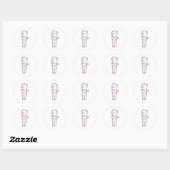 Sticker Rond Chat en tant qu'infirmière avec Bloc-notes (Feuille)