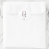 Sticker Rond Chat en tant qu'infirmière avec Bloc-notes (Sac)