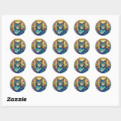 Sticker Rond Chat en verre tendu (Feuille)