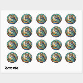 Sticker Rond Chat en verre tendu (Feuille)