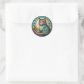 Sticker Rond Chat en verre tendu (Sac)