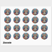 Sticker Rond Chat en verre tendu (Feuille)