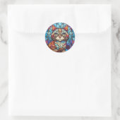 Sticker Rond Chat en verre tendu (Sac)