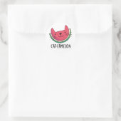 Sticker Rond Chat-Ermelon Funny Chat Watermelon Pun (Sac)