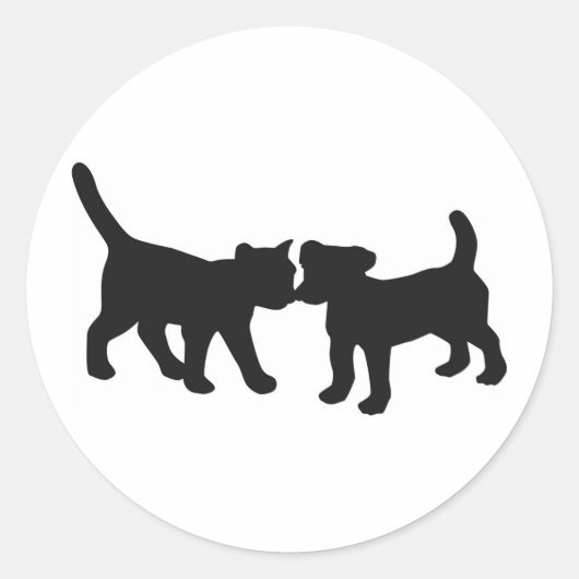 Sticker Rond chat et chien (Devant)