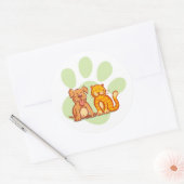 Sticker Rond Chat et chien (Enveloppe)