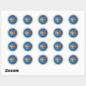 Sticker Rond Chat et chien dans l'espace (Feuille)