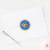 Sticker Rond Chat et chien dans l'espace (Enveloppe)