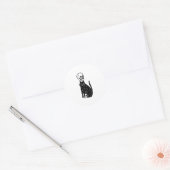 Sticker Rond Chat et crâne (Enveloppe)