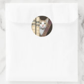 Sticker Rond Chat et livres (Sac)