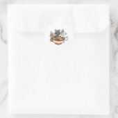 Sticker Rond Chat et Ramen Chats mangeant Ramen (Sac)