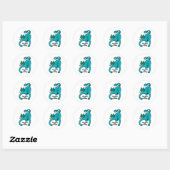 Sticker Rond Chat Expressif Excentrique (Feuille)