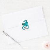 Sticker Rond Chat Expressif Excentrique (Enveloppe)