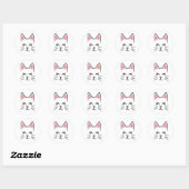 Sticker Rond Chat Face Whiskers Imprimer L'Amour Halloween (Feuille)