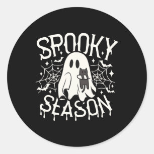 Sticker Rond Chat Fantôme Cute Saison Éffrayante Costume Hallow