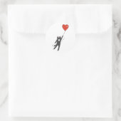 Sticker Rond Chat flottant attaché à un ballon - Choisissez la  (Sac)