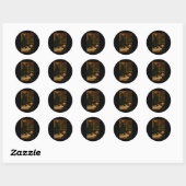 Sticker Rond Chat Frapper Trump De La Table De Comptoir Ledge D (Feuille)