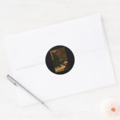 Sticker Rond Chat Frapper Trump De La Table De Comptoir Ledge D (Enveloppe)