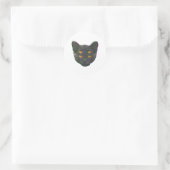 Sticker Rond Chat Glitch Vaporwave bizarre Dream Kitty (Sac)