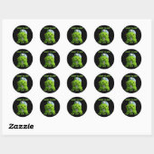 Sticker Rond Chat Gnarp Mème Drôle de Chat Alien Mème Brainrot (Feuille)