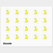 Sticker Rond Chat gras jaune (Feuille)