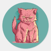 Sticker Rond Chat Grincheux (Devant)