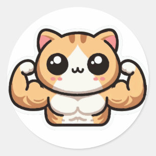 Sticker Rond Chat Gym