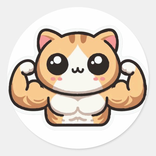 Sticker Rond Chat Gym (Devant)