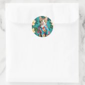 Sticker Rond Chat Hawaiian Sticker, amoureux des chats (Sac)