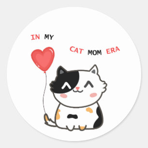 Sticker Rond Chat humoristique