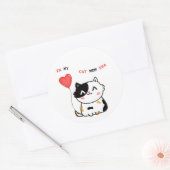 Sticker Rond Chat humoristique (Enveloppe)