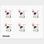 Sticker Rond Chat humoristique (Feuille)