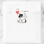 Sticker Rond Chat humoristique (Sac)